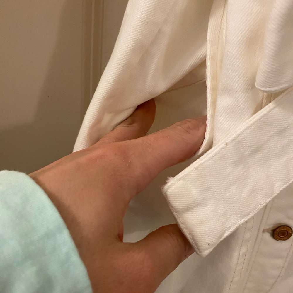 NWT GAP 99% Cotton White Denim Button-Down Midi Dress with belt - Picture 5 of 9